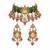 Gold plated kundan beaded choker with drop earrings