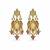 Gold plated kundan beaded choker with drop earrings