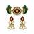 Gold plated kundan beaded choker with drop earrings