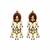 Gold plated kundan beaded choker with drop earrings