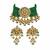 Gold plated kundan sage green beaded choker earring set