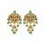 Gold plated kundan sage green beaded choker earring set