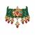 Gold plated kundan sage green beaded choker earring set