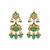 Gold plated kundan beaded choker with drop earrings