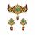 Gold plated kundan hexagon choker with drop earrings