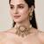 Gold plated kundan stone choker with drop earrings