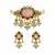 Gold plated kundan stone choker with drop earrings