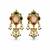 Gold plated kundan stone choker with drop earrings