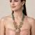 Gold plated kundan beaded long necklace earring set