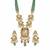 Gold plated kundan beaded long necklace earring set