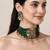Gold plated kundan multistone beaded choker earring set