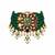 Gold plated kundan multistone beaded choker earring set