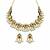 Gold plated navratna kundan floral necklace earring set