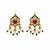 Gold plated navratna kundan floral necklace earring set