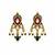 Gold plated navratna kundan pearl necklace earring set