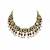 Gold plated navratna kundan floral necklace earring set