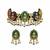 Gold plated navratna multicolor kundan choker earring set