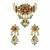 Gold plated navratna kundan pearl statement choker earring set