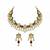 Gold plated navratna kundan floral necklace and earring set