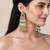 Gold plated sage green kundan statement earrings