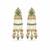 Gold plated sage green kundan statement earrings