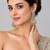 Gold plated moissanite polki statement drop earrings
