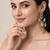 Gold plated kundan statement drop earrings