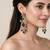 Gold plated sapphire kundan statement drop earrings