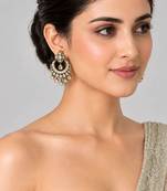 Gold plated moissanite polki statement earrings