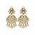 Gold plated moissanite polki statement drop earrings