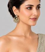 Gold plated moissanite polki statement earrings