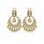 Gold plated moissanite polki statement earrings
