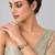 Gold plated emerald green moissanite polki statement bangle