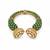 Gold plated emerald green moissanite polki statement bangle