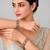 Gold plated floral cluster moissanite polki bangles