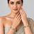 Gold plated oval moissanite polki statement bangles