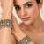 Gold plated heritage moissanite polki statement bangles