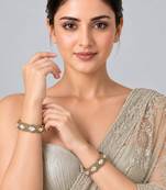 Gold plated moissanite polki stone bangles
