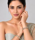 Gold plated moissanite polki statement bangles