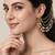Gold plated kundan pearl earchain