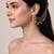 Gold plated kundan pearl cascade earchain