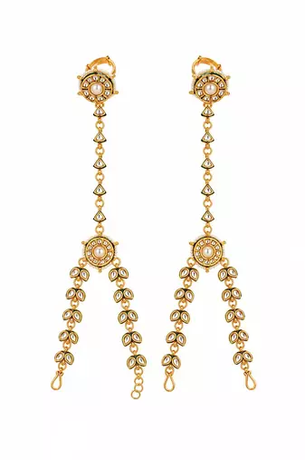 Gold plated kundan floral haathphool