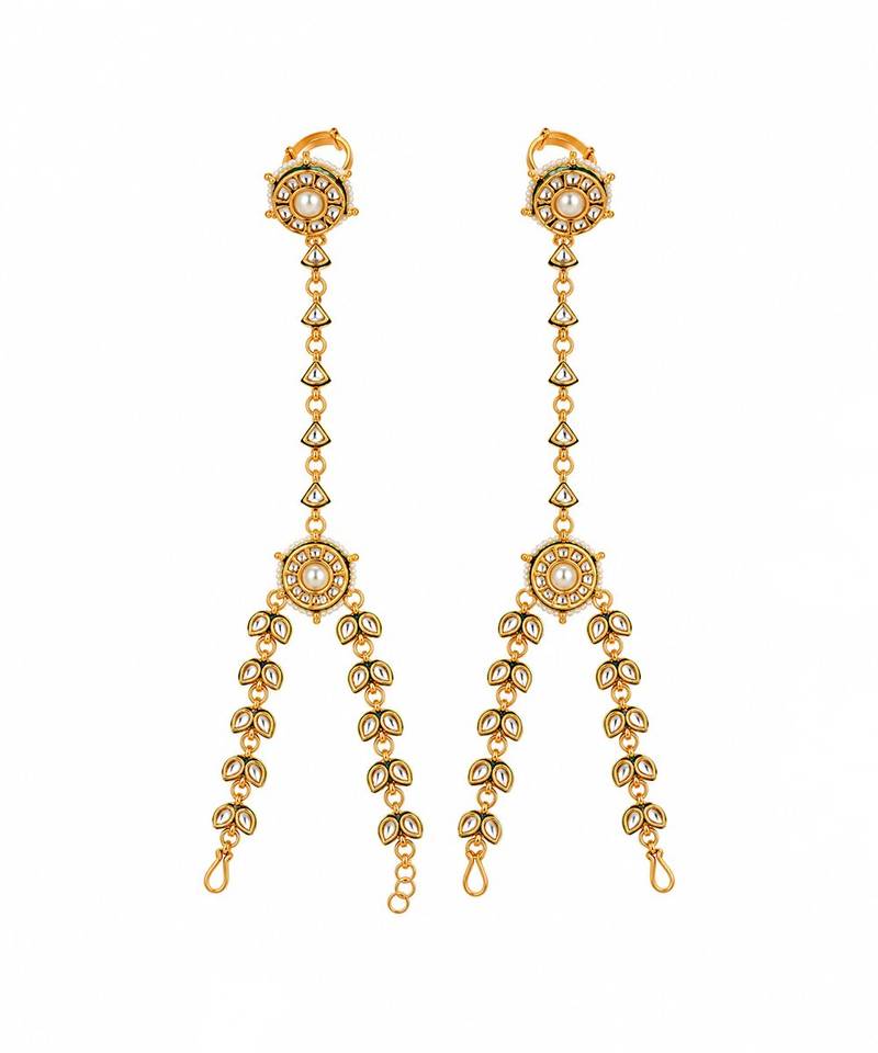 Gold plated kundan floral haathphool