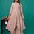 Beige embroidered mul chanderi kurta palazzo set of 2