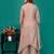Beige embroidered mul chanderi kurta palazzo set of 2