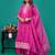 Fuschia embroidered gown dupatta set of 2