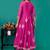 Fuschia embroidered mul chanderi long gown set of 2