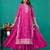 Fuschia embroidered gown dupatta set of 2