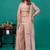 Beige embroidered mul chanderi sharara set of 3