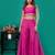 Fuschia embroidered mul chanderi sharara set of 3